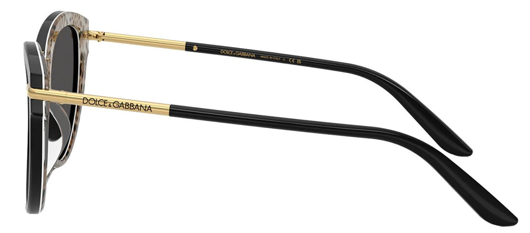 DOLCE & GABBANASunglasses - DOLCE & GABBANA DG 4492 32998G Butterfly Top Black On Leo Acetate Sunglasses with Dark Grey Lens - DG_4492_32998G_55mm - Ask Me Wear