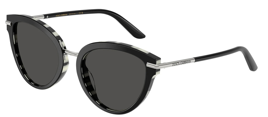DOLCE & GABBANASunglasses - DOLCE & GABBANA DG 4492 33728G Butterfly Top Black On Zebra Acetate Sunglasses with Dark Grey Lens - DG_4492_33728G_55mm - Ask Me Wear