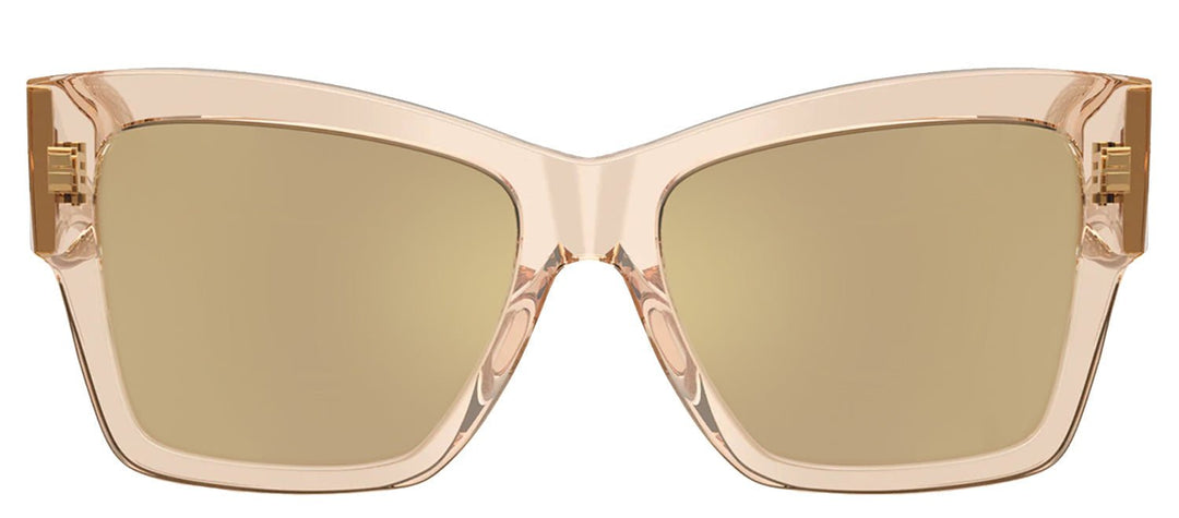 DOLCE & GABBANASunglasses - DOLCE & GABBANA DG 4493 343203 Square Transparent Camel Acetate Sunglasses with Clear Mirror Real Yellow Gold Lens - DG_4493_343203_55mm - Ask Me Wear