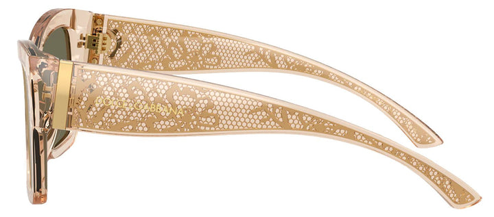 DOLCE & GABBANASunglasses - DOLCE & GABBANA DG 4493 343203 Square Transparent Camel Acetate Sunglasses with Clear Mirror Real Yellow Gold Lens - DG_4493_343203_55mm - Ask Me Wear