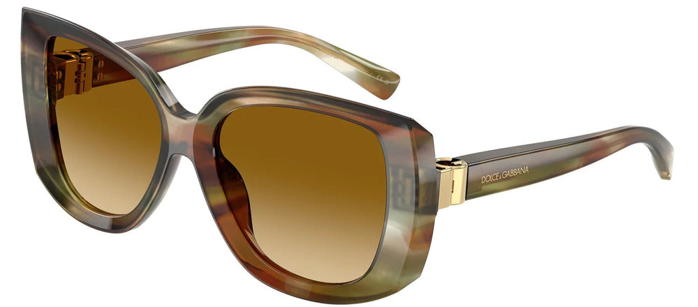 DOLCE & GABBANASunglasses - DOLCE & GABBANA DG 4495 34462L Square Striped Ochre Acetate Sunglasses with Light Yellow Gradient Light Brown Lens - DG_4495_34462L_56mm - Ask Me Wear