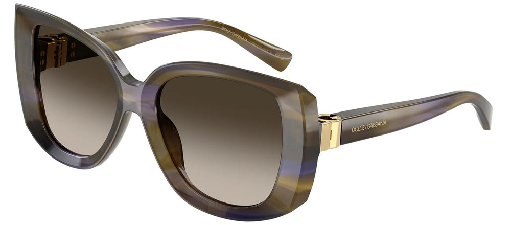 DOLCE & GABBANASunglasses - DOLCE & GABBANA DG 4495 344713 Square Striped Olive Acetate Sunglasses with Brown Gradient Lens - DG_4495_344713_56mm - Ask Me Wear