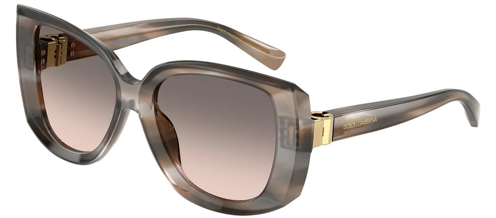 DOLCE & GABBANASunglasses - DOLCE & GABBANA DG 4495 34493B Square Striped Grey Acetate Sunglasses with Pink Gradient Grey Lens - DG_4495_34493B_56mm - Ask Me Wear