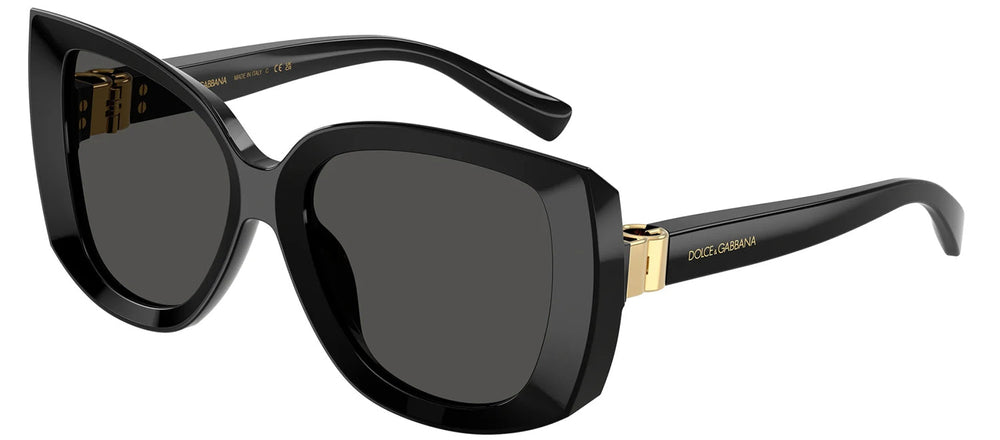DOLCE & GABBANASunglasses - DOLCE & GABBANA DG 4495 501/87 Square Black Acetate Sunglasses with Dark Grey Lens - DG_4495_501/87_56mm - Ask Me Wear