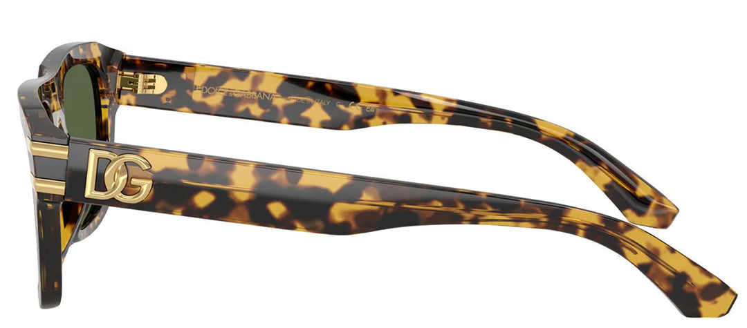 DOLCE & GABBANASunglasses - DOLCE & GABBANA DG 4496 333071 Rectangle Yellow Havana Acetate Sunglasses with Dark Green Lens - DG_4496_333071_54mm - Ask Me Wear