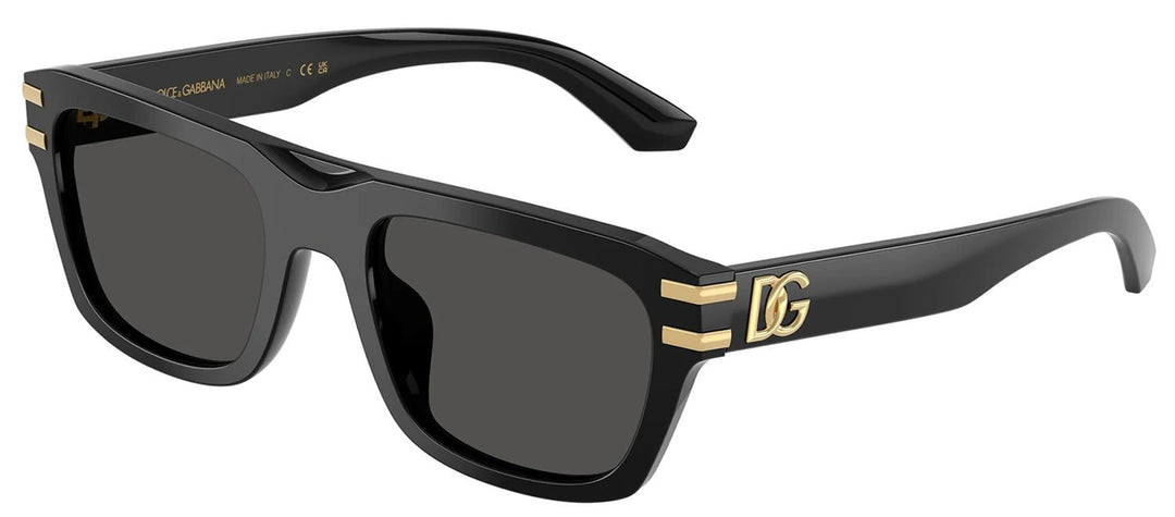 DOLCE & GABBANASunglasses - DOLCE & GABBANA DG 4496 501/87 Rectangle Black Acetate Sunglasses with Dark Grey Lens - DG_4496_501/87_54mm - Ask Me Wear