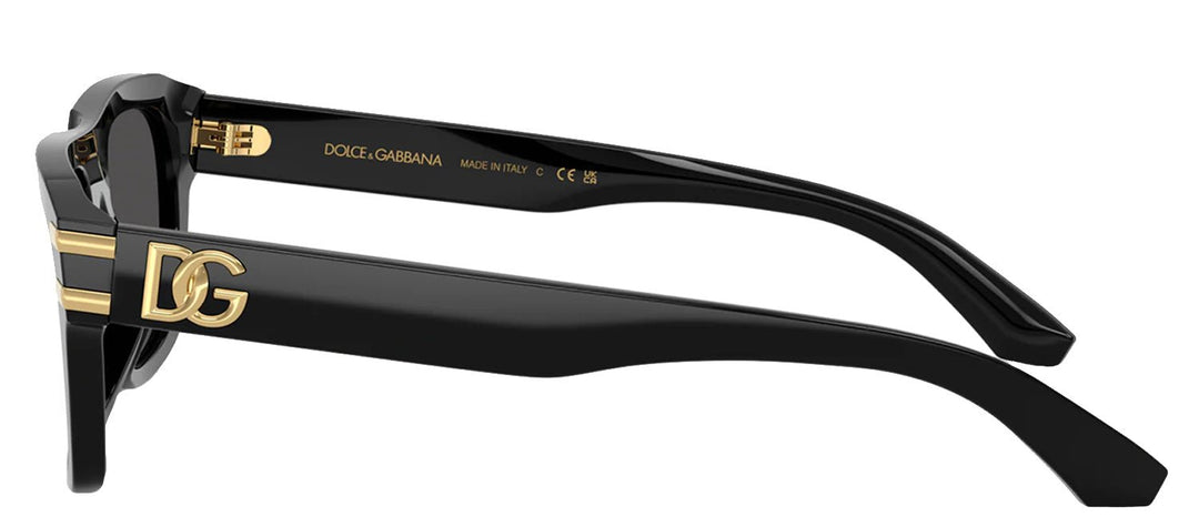 DOLCE & GABBANASunglasses - DOLCE & GABBANA DG 4496 501/87 Rectangle Black Acetate Sunglasses with Dark Grey Lens - DG_4496_501/87_54mm - Ask Me Wear