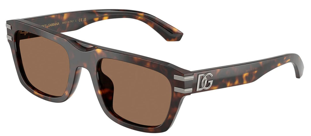 DOLCE & GABBANASunglasses - DOLCE & GABBANA DG 4496 502/73 Rectangle Havana Acetate Sunglasses with Dark Brown Lens - DG_4496_502/73_54mm - Ask Me Wear