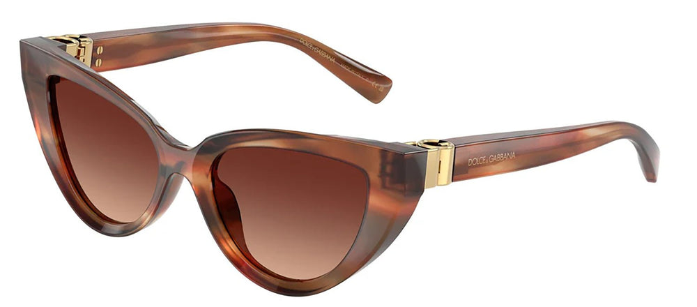 DOLCE & GABBANASunglasses - DOLCE & GABBANA DG 4497 322113 Cat Eye Striped Brown Acetate Sunglasses with Gradient Brown Lens - DG_4497_322113_52mm - Ask Me Wear