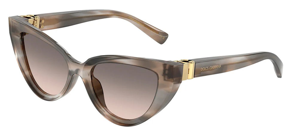 DOLCE & GABBANASunglasses - DOLCE & GABBANA DG 4497 34493B Cat Eye Striped Grey Acetate Sunglasses with Pink Gradient Grey Lens - DG_4497_34493B_52mm - Ask Me Wear