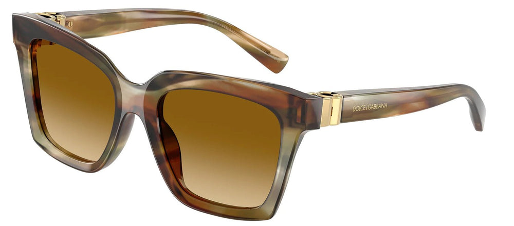 DOLCE & GABBANASunglasses - DOLCE & GABBANA DG 4498 34462L Square Striped Ochre Acetate Sunglasses with Light Yellow Gradient Light Brown Lens - DG_4498_34462L_55mm - Ask Me Wear