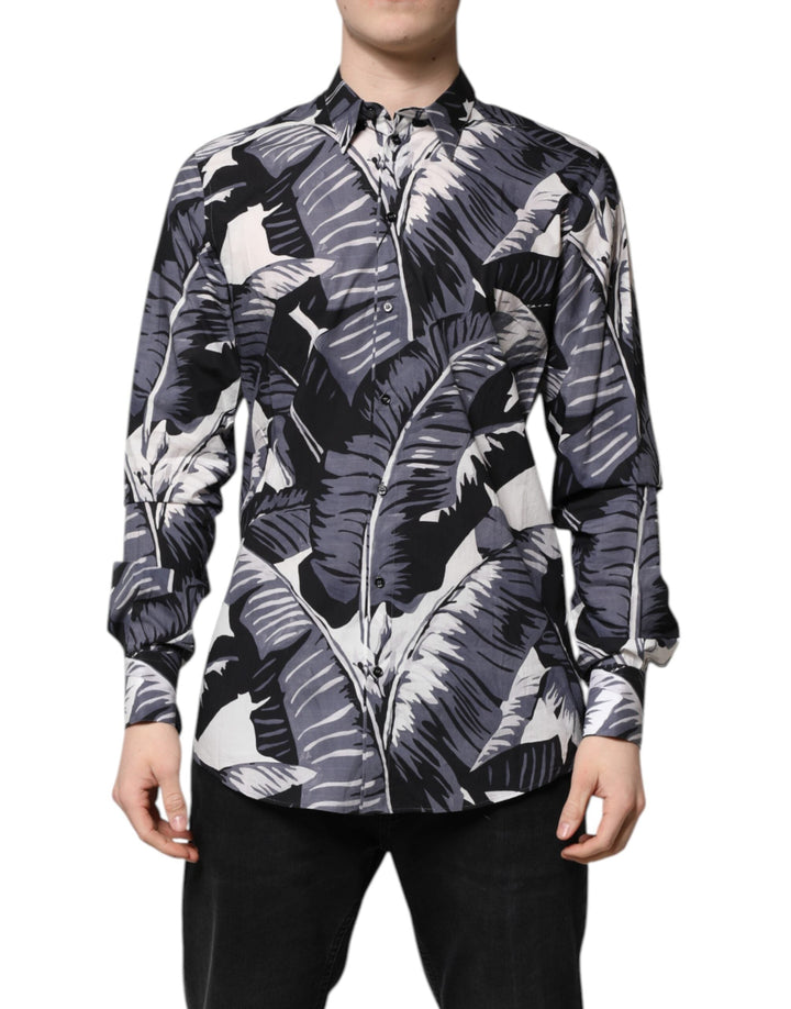 Dolce & Gabbana - Dolce & Gabbana Multicolor GOLD Cotton Banana Leaf Print Shirt - TSH90444 - 41 - Ask Me Wear
