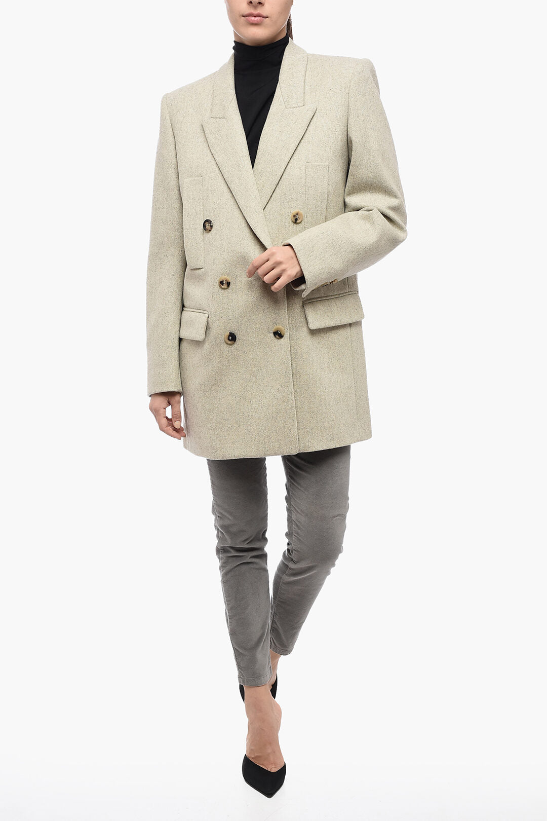 Isabel Marant Double Breasted Coat With Flap Pockets