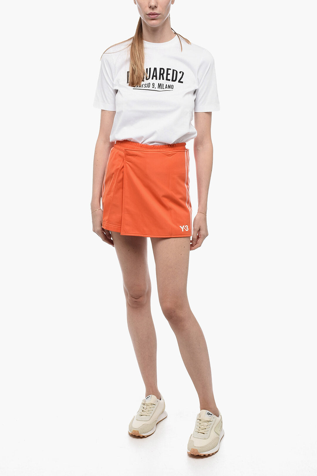 Y-3 by Yohji Yamamoto Double-layered Pant Miniskirt