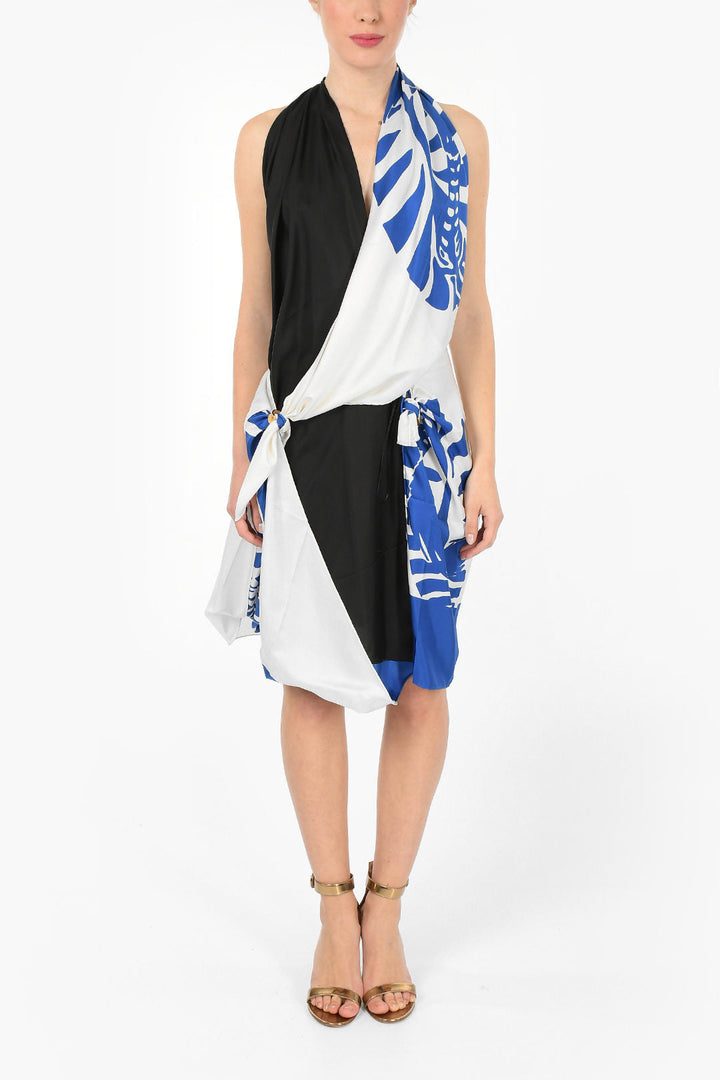 Bottega Veneta Draped ZEBRA Halterneck Dress