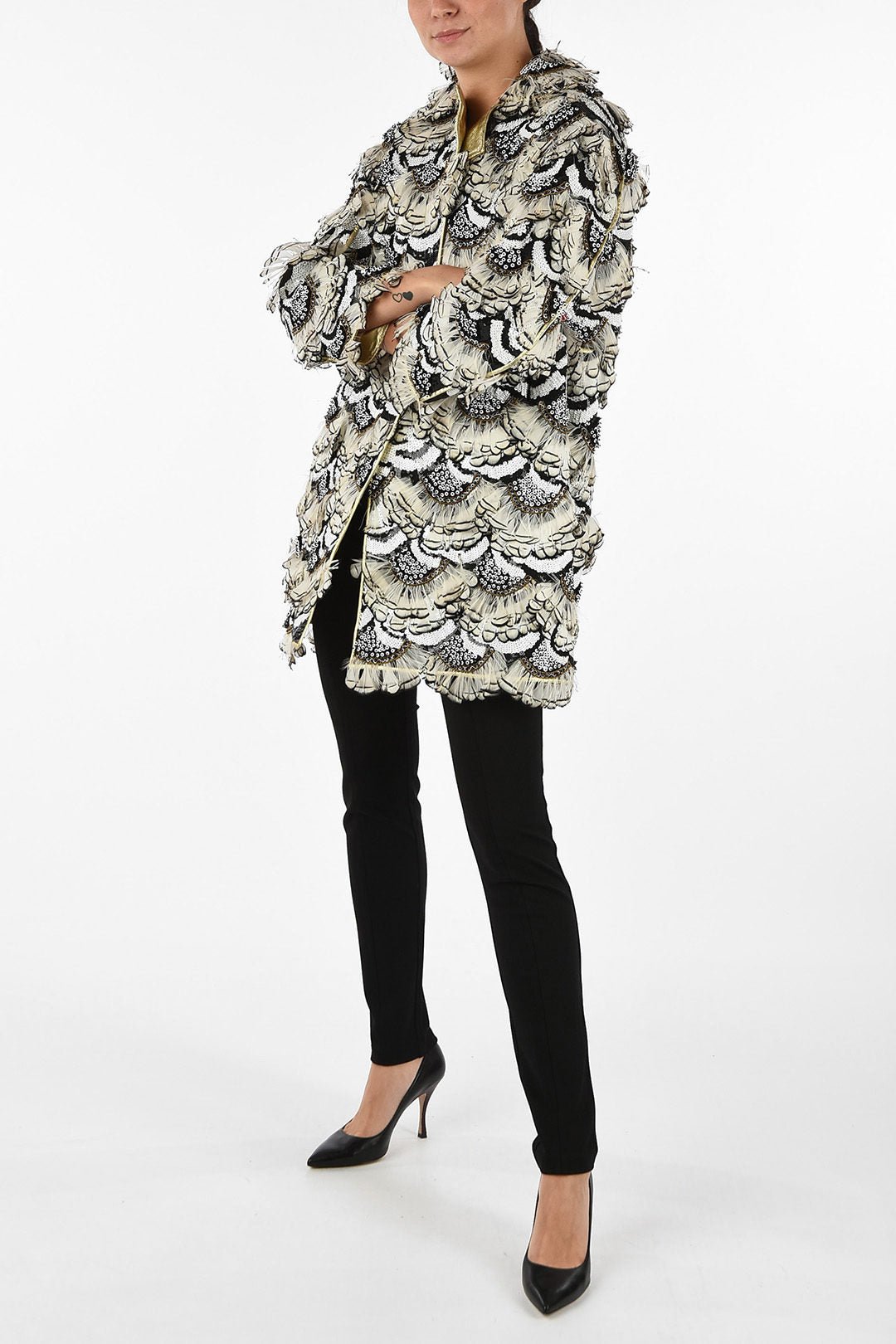 Other - Dsquared2 Sequined Coat with Feathers - 8051279654342 - Ask Me Wear