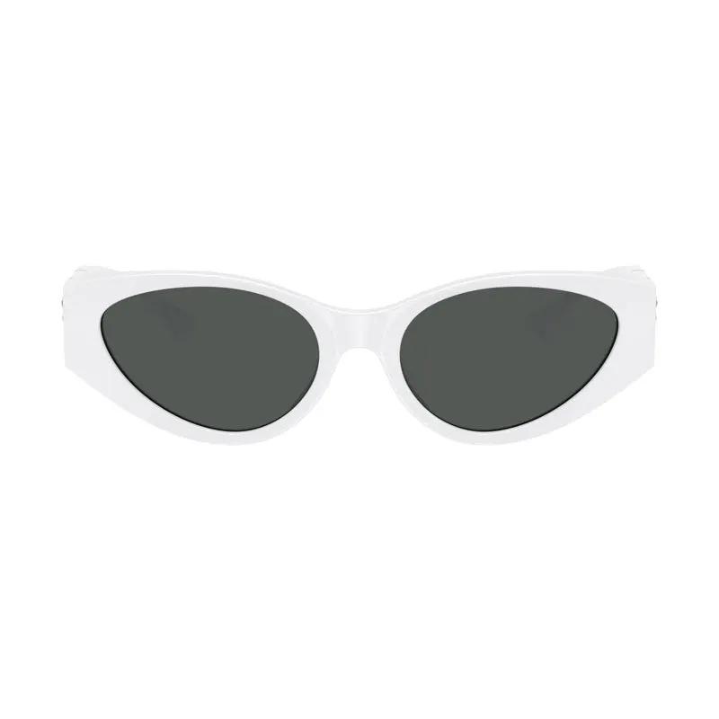 Versace Sunglasses Cat Eye Full Rim, White Frame and Dark Grey Lens VE4454314/87