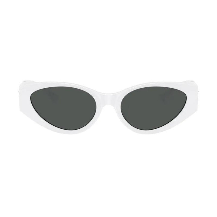 Versace Sunglasses Cat Eye Full Rim, White Frame and Dark Grey Lens VE4454314/87