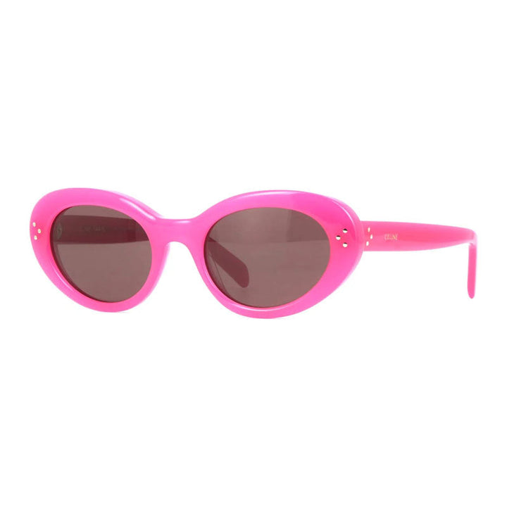 Celine Sunglasses Cat Eye Full Rim, Shiny Rose Frame and Brown Lens CL40193I72E