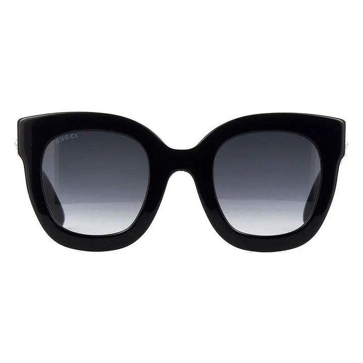 Gucci Sunglasses Round Full Rim, Black Frame And Grey Gradient Lens Gg0208S001