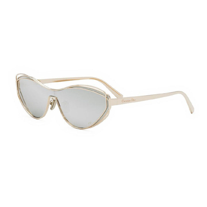 Dior Sunglasses Shield Full Rim, Gold Frame and Silver Mirror Lens FILDIORM1UB0A4