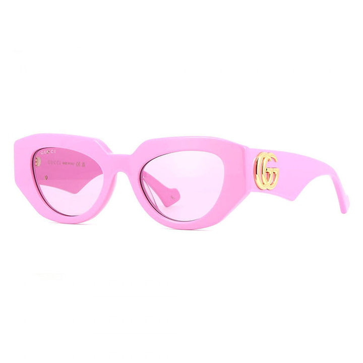 Gucci Sunglasses Geometric Full Rim, Pink Frame and Pink Magenta Lens GG1421S004