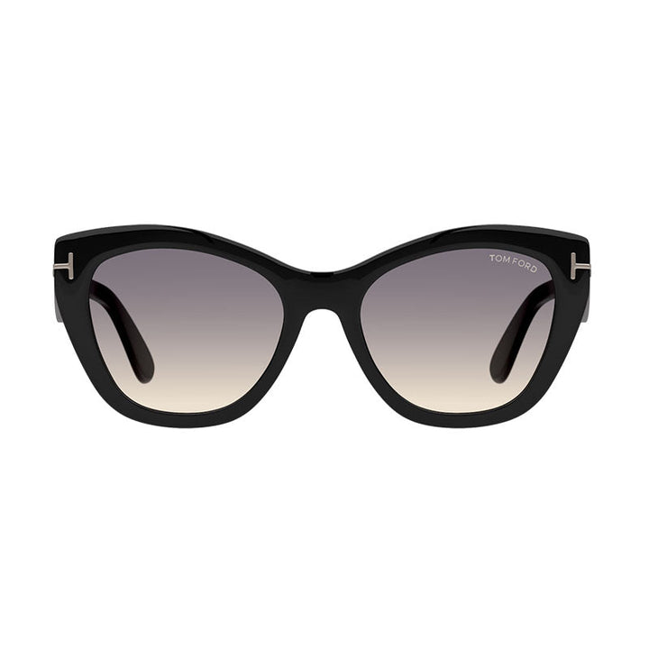 Tom Ford Sunglasses Cat Eye Full Rim, Black Frame and Gradient Smoke Lens FT094001B