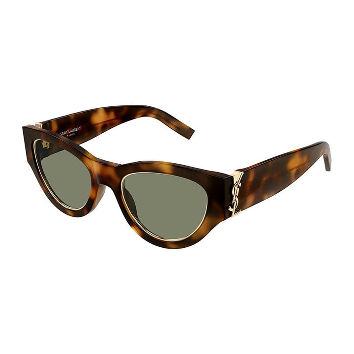 Saint Laurent Sunglasses Cat Eye Full Rim, Havana/Gold Frame and Dark Green Lens SLM94RIM001
