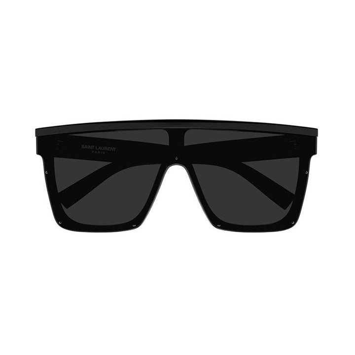 Saint Laurent Sunglasses Shield Full Rim, Shiny Black Frame and Black Lens SL607001
