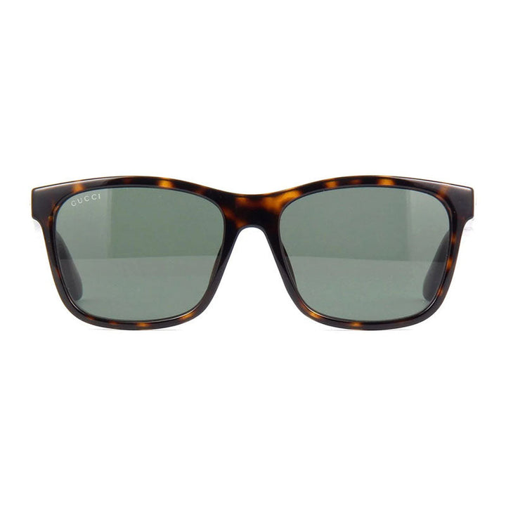 Gucci Sunglasses Rectangle Full Rim, Havana Frame and Green Lens GG0746S003