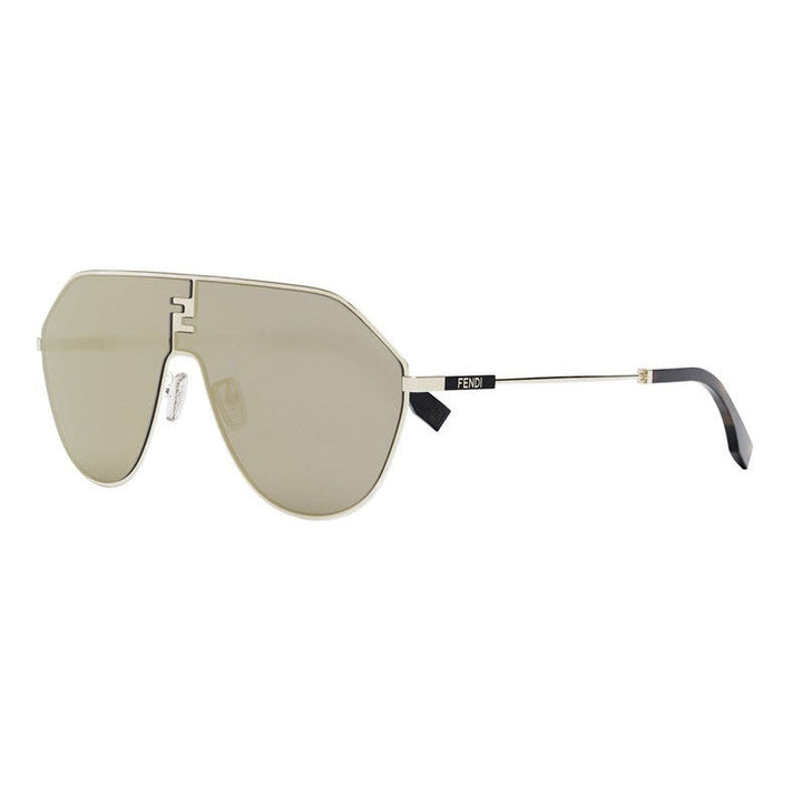 Fendi Sunglasses Aviator Full Rim, Clear Gold Frame and Brown Mirror Lens FE40080U32G