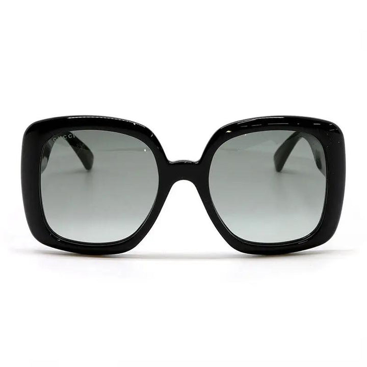 Gucci Sunglasses Butterfly Full Rim, Black Green Frame and Grey Gradient Lens GG0713S006