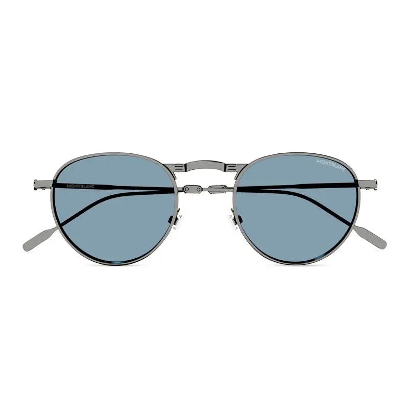 Montblanc Sunglasses Square Full Rim, Grey Frame And Blue Lens Mb0280S002