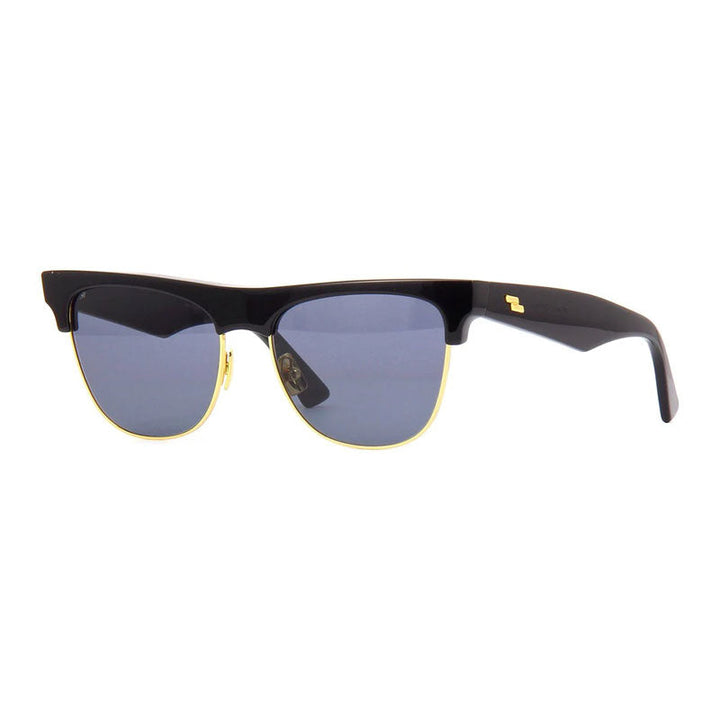 Bottega Veneta Sunglasses Square Full Rim, Shiny Black/Gold Frame and Grey Lens BV1003S001
