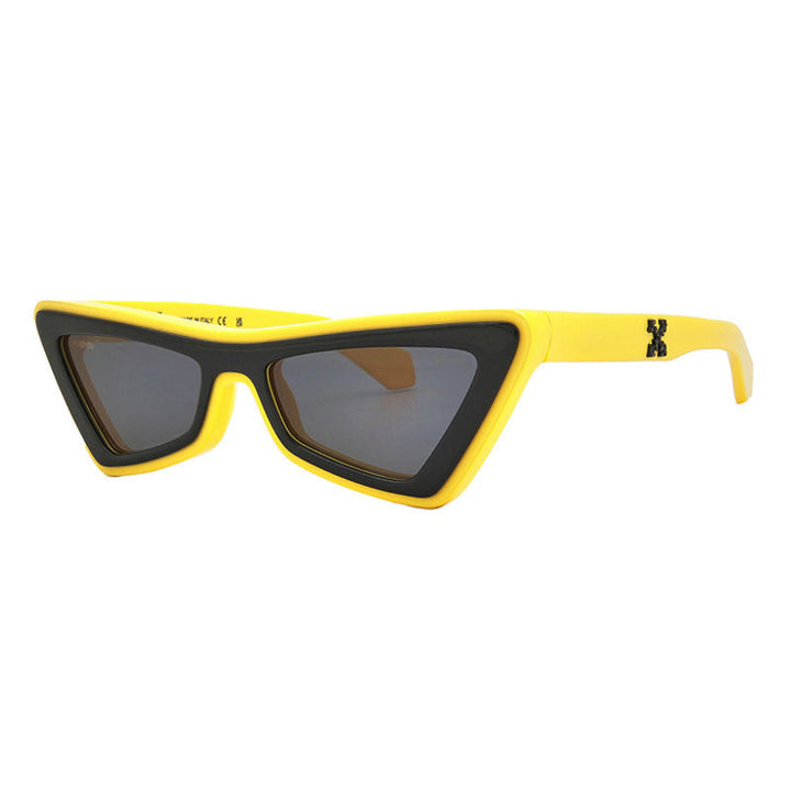 Off-White Sunglasses Cat Eye Full Rim, Yellow Frame and Dark Grey Lens OERI042ARTEMISIA1807