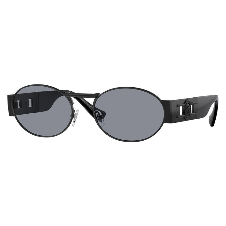 Versace Oval Full Rim, with a Matte Black frame and Grey lens.