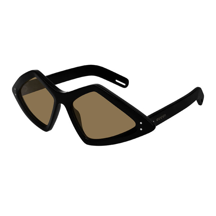 Gucci Sunglasses Cat Eye Full Rim, Shiny Black Frame and Brown Lens GG0496S001