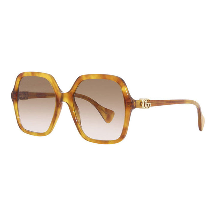Gucci Sunglasses Butterfly Full Rim, Havana Frame and Brown Lens GG1072S003