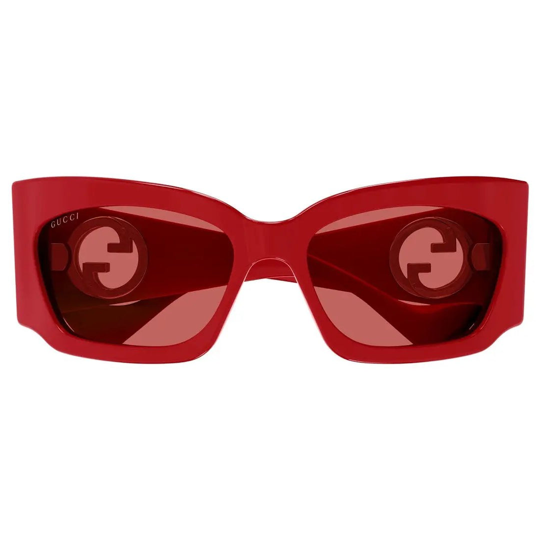 Gucci Sunglasses Geometric Full Rim, Red Frame And Red Lens Gg1412S004