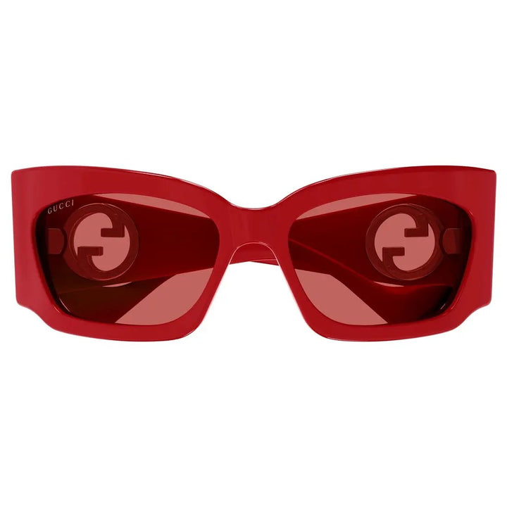 Gucci Sunglasses Geometric Full Rim, Red Frame And Red Lens Gg1412S004