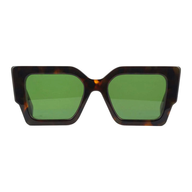 Off-White Sunglasses Square Full Rim, Havana Frame and Green Lens OERI128CATALINA6055