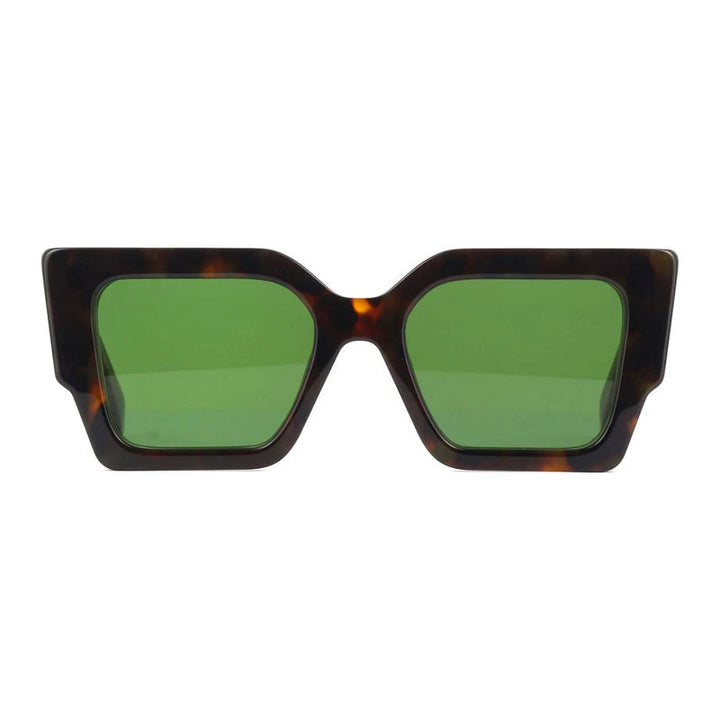 Off-White Sunglasses Square Full Rim, Havana Frame and Green Lens OERI128CATALINA6055