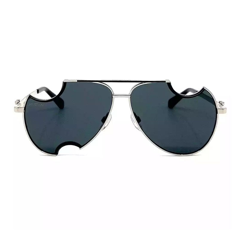 Off-White Sunglasses Geometric Full Rim, Silver Frame and Dark Grey Lens OERI071DALLAS7207