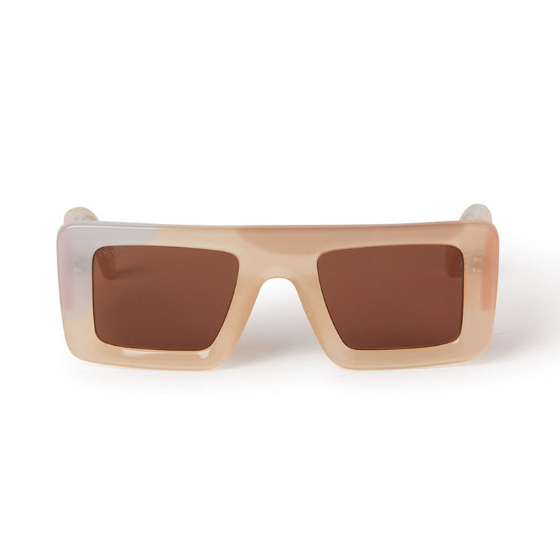 Off-White Sunglasses Square Full Rim, Multicolor Sand Frame and Solid Brown Lens OERI069SEATTLE1764