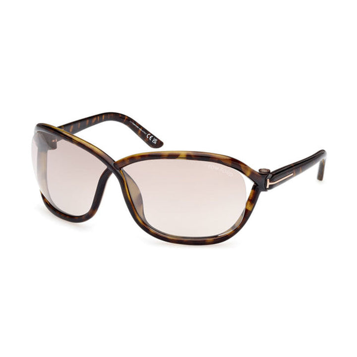 Tom Ford Geometric Full Rim, with a Dark Havana frame and Brown Mirror lens.