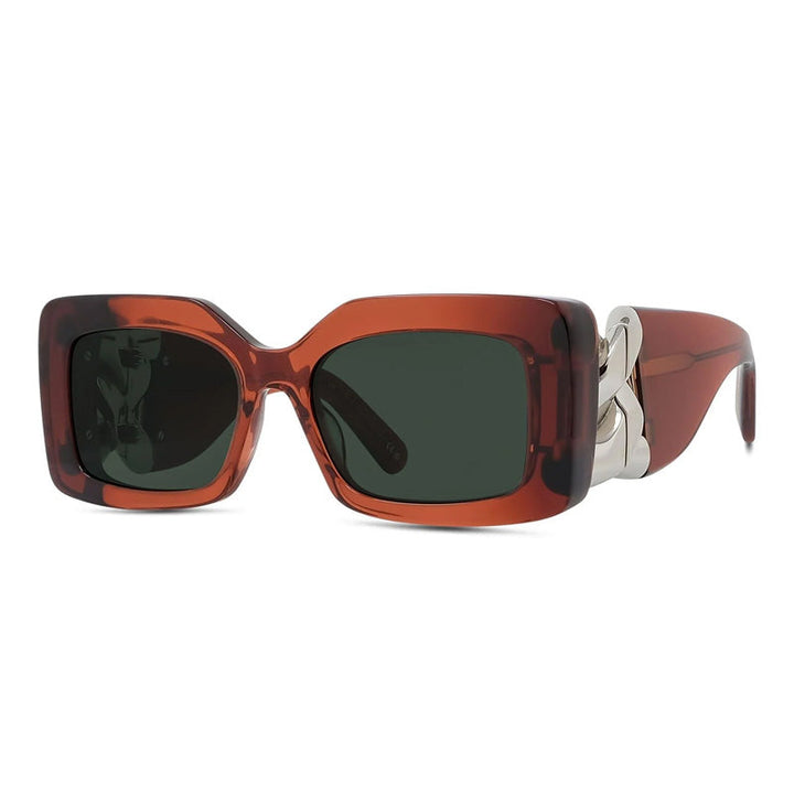 Stella McCartney Sunglasses Square Full Rim, Tranparent Burgundy Frame and Brown Lens SC40046I66E