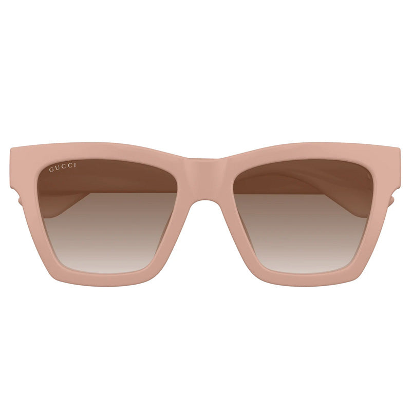 Gucci Sunglasses Square Full Rim, Cloud Rose Frame and Brown Gradient Lens GG1714S005