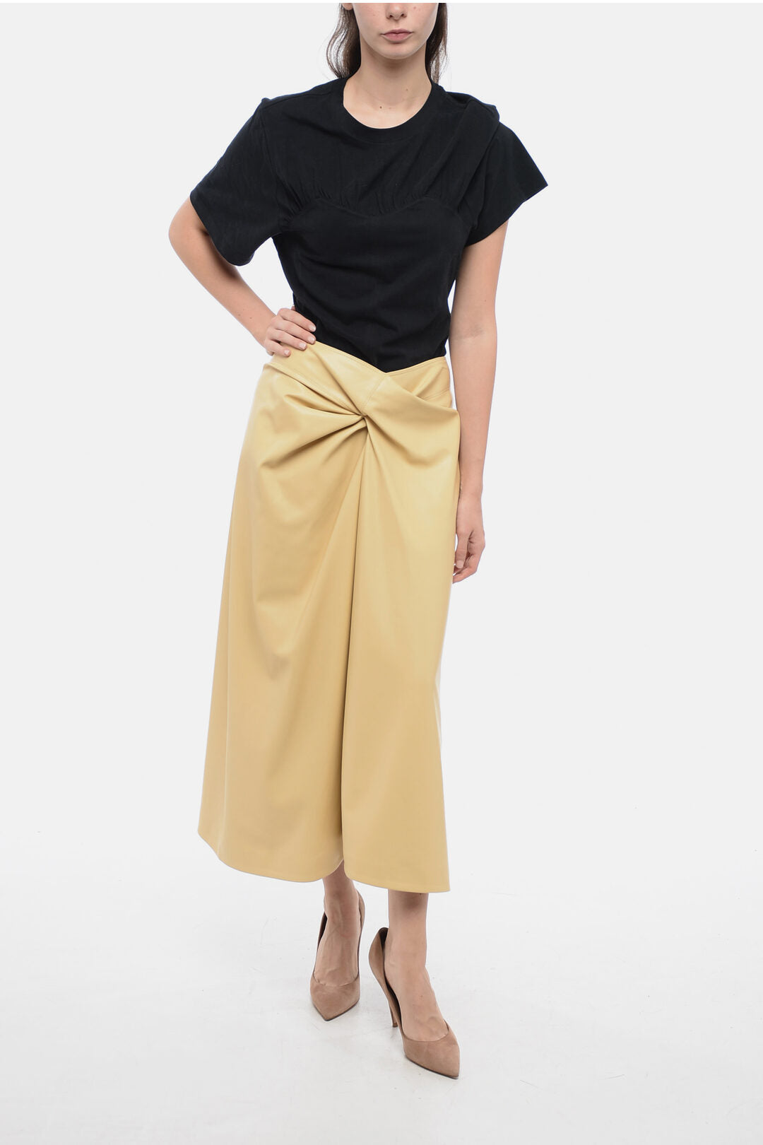 Stella McCartney Eco-Leather Skirt with Gathered Detail