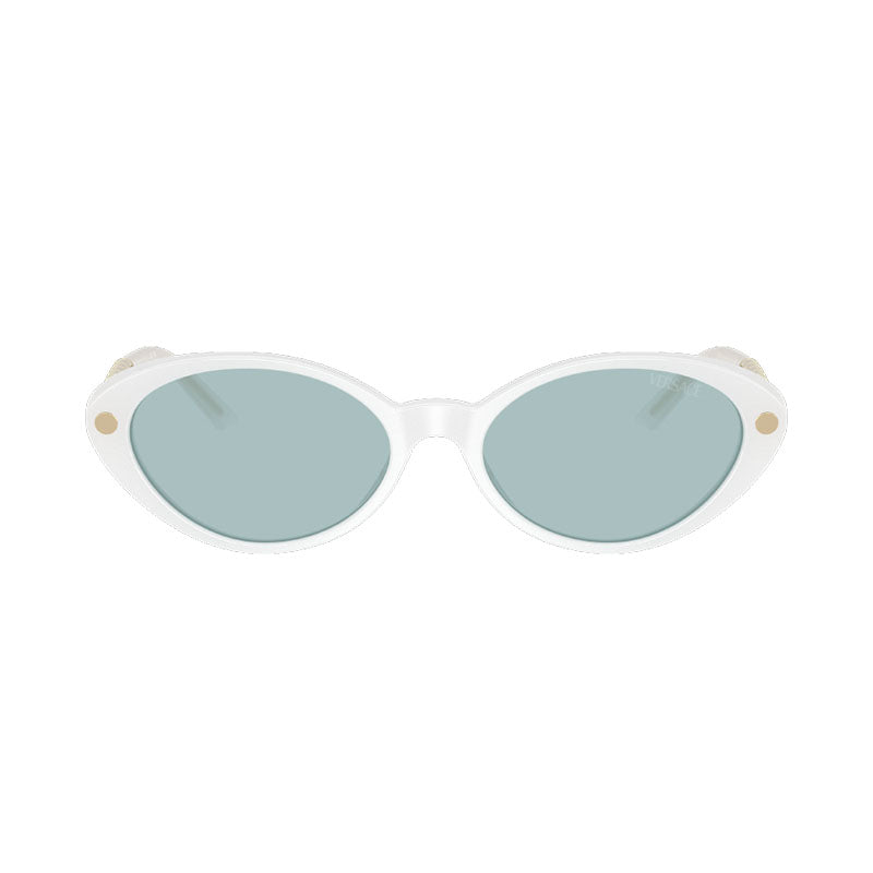 Versace Sunglasses Oval Full Rim, White Frame and Blue Lens VE4469547172