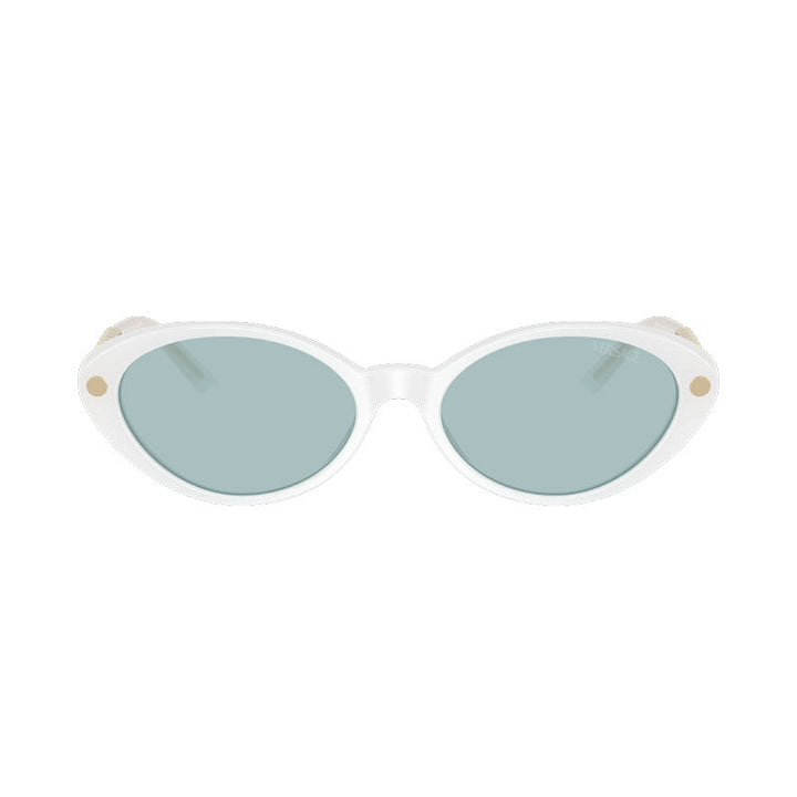 Versace Sunglasses Oval Full Rim, White Frame and Blue Lens VE4469547172